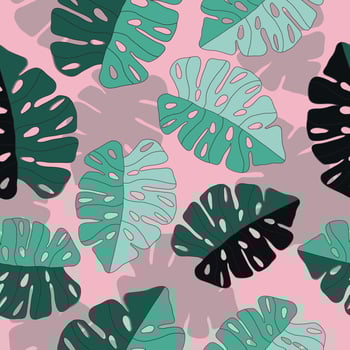 Abstract hand drawn fern leaf pattern vector