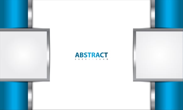 Metallic Blue and White Sections with Silver Borders vector
