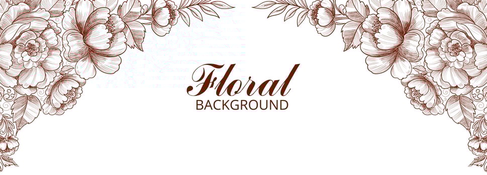 Abstract decorative floral frame banner vector