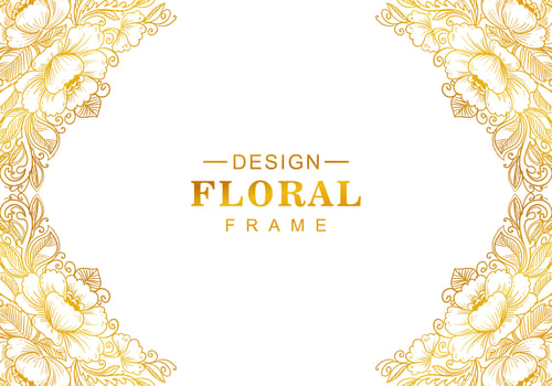 Beautiful decorative golden floral frame vector