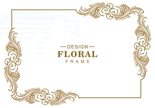 Decorative artistic floral frame vector