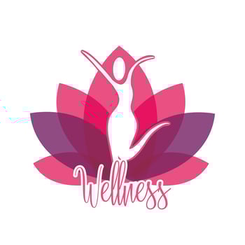 Wellness icon of woman with flower vector