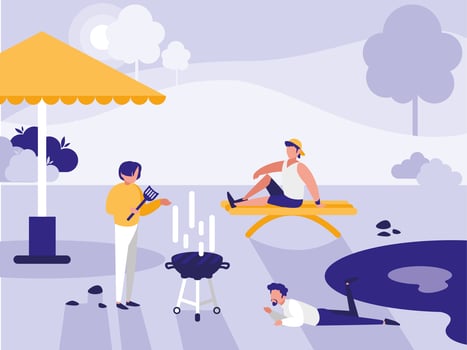 People in park avatar characters vector