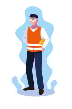 Avatar cartoon engineer man vector