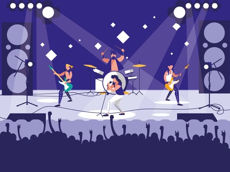 Stadium with rock concert vector