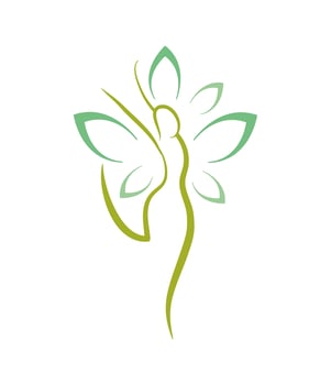Woman silhouette with flower vector