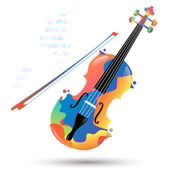 Colorful violin icon vector