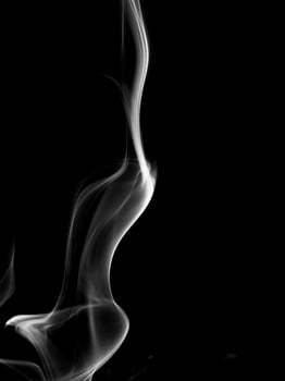 White smoke on black background photo