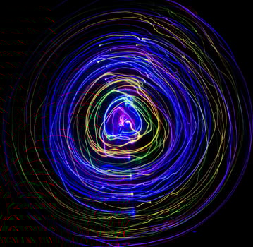 Long-exposure of colorful lights photo