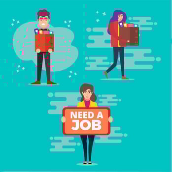 Various fired employee characters in flat style vector