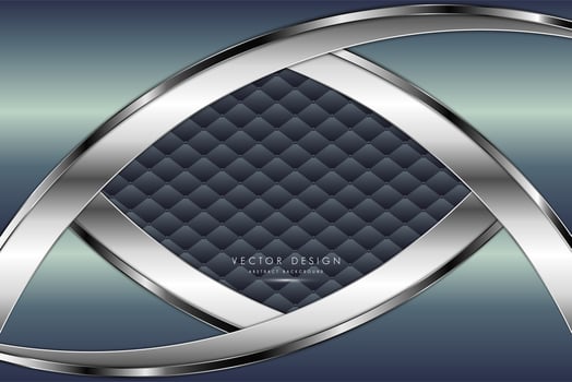 Blue and silver metal design with upholstery texture vector