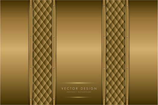 Elegant gold metal panels with upholstery texture vector