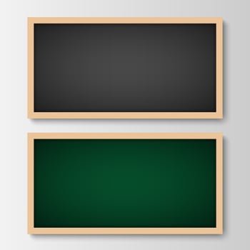 Black and green chalkboard set vector