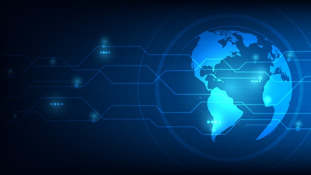 Planet earth global futuristic abstract background vector