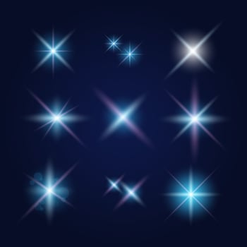 Lens flares and lighting effects set vector