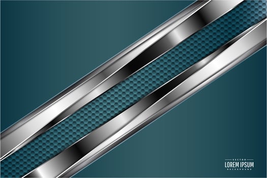 Luxury green and silver carbon fiber texture vector