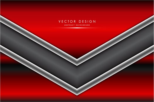 Red, gray and silver arrow shape background vector