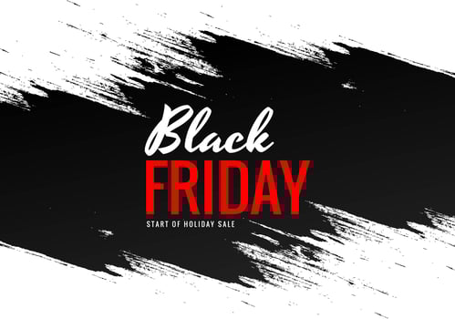 Black Friday with brush banner design vector