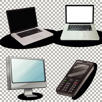 Set of electronic devices vector