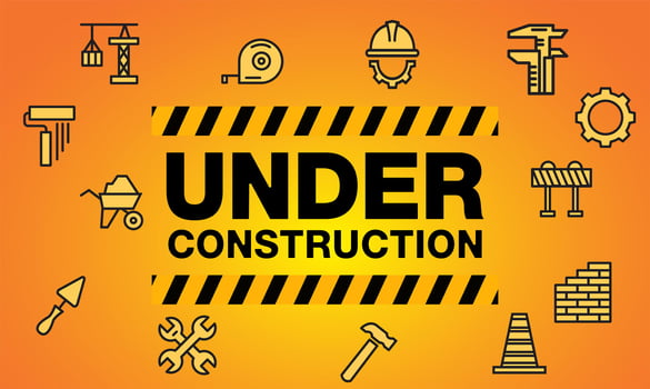 Under Construction site and construction icons vector