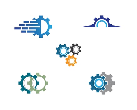 Set of moving gear logo designs vector