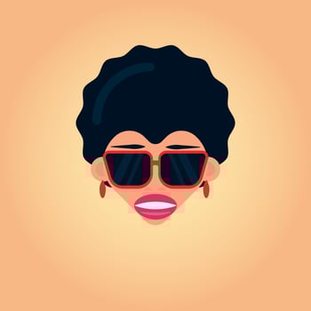 Stylish Cartoon Art of a Cute Woman's Head vector