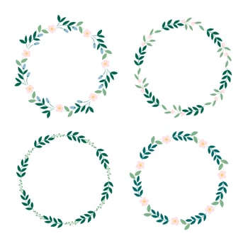 Botanical wreath sets vector