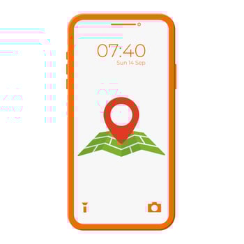 Smartphone Digital Technology with Pin Pointer World Map Location Travel Flat Style vector