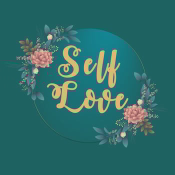 Self Love Floral Frame vector