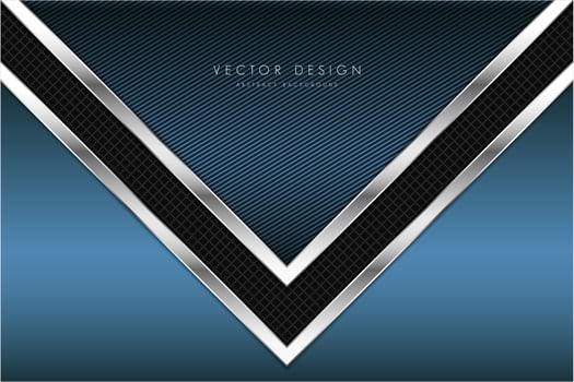 Blue technological metallic background with arrow shape. vector