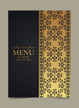 Elegant golden menu cover design vector