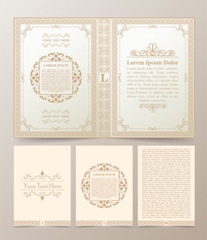 Luxury ornamental book cover design vector