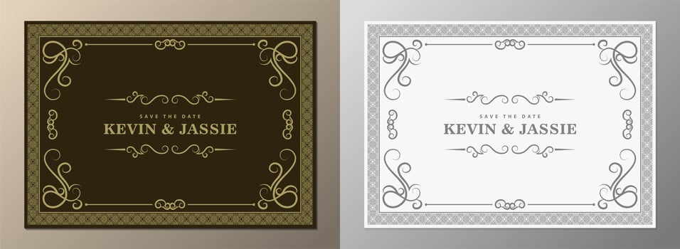 Vintage wedding frame with ornaments vector