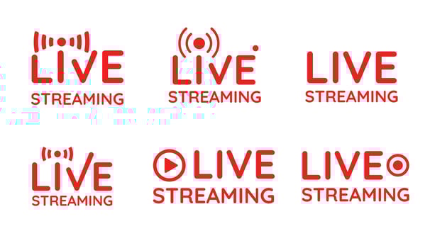 Live streaming symbol set  vector
