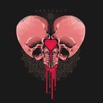 Heart Shaped Skulls vector
