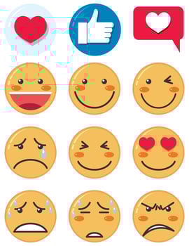 Emoji icon set vector