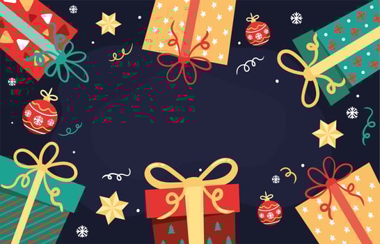 Joyfull Christmas Gift Background vector