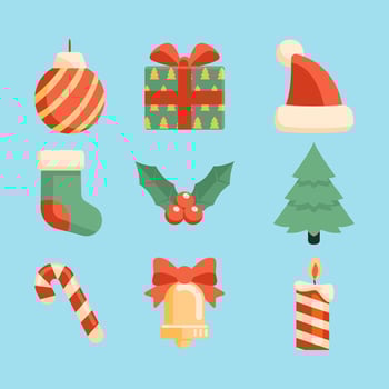 Jolly Christmas Icon Set vector