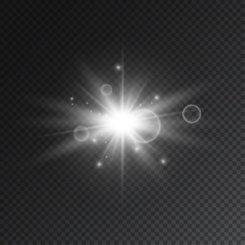 Abstract Transparent Star Flash with Spotlight and Lens vector