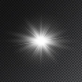 Transparent Star Flash with Spotlight and Lens vector
