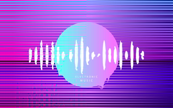 Cyberpunk Electronic Circle Music Wave vector