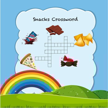 Snack crossword game template vector