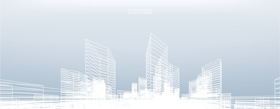 Abstract Wireframe City Background vector