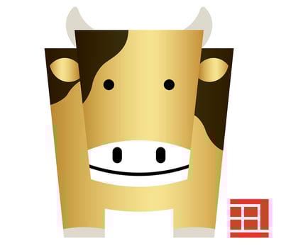 Geometric bull for the year of the ox vector