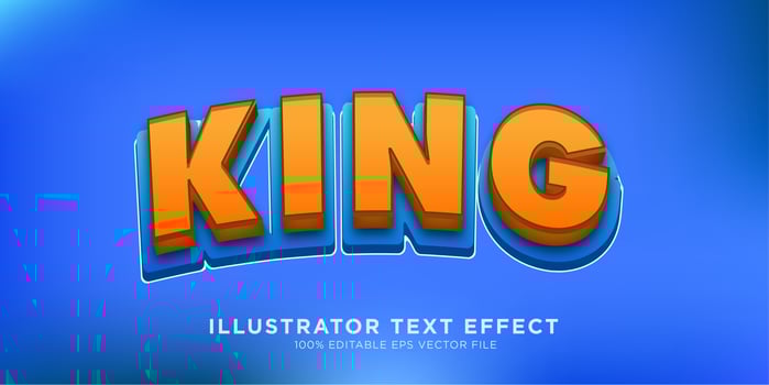 King Bold Text Effect Design  vector