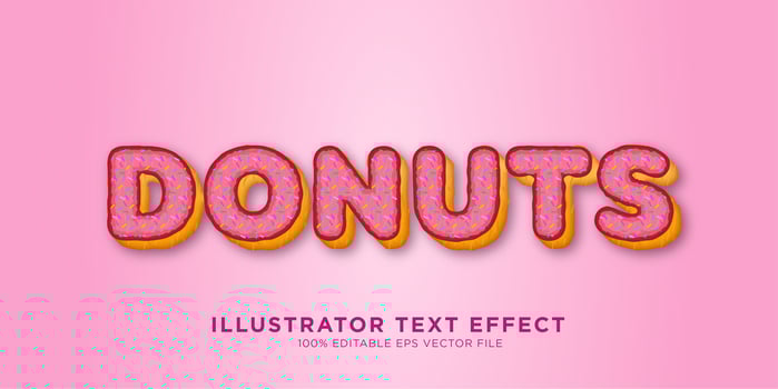 Donuts Text Effect Design vector