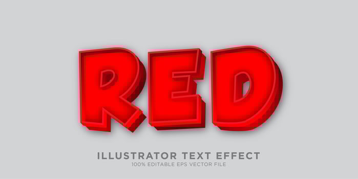 Red Bold Text Effect Design  vector