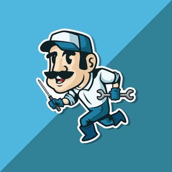 Cartoon repair or quick fix man vector