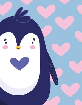 Penguin bird animal cartoon wildlife  vector