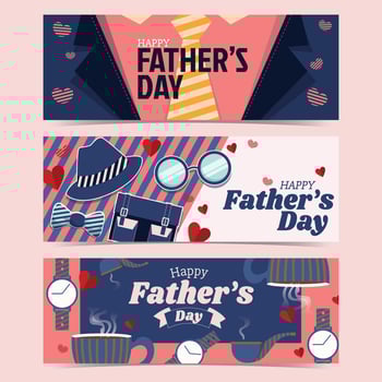 Happy Father's Day Cute Banner vector